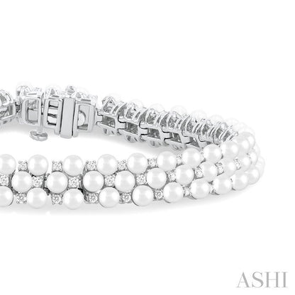 Pearl & Diamond Fashion Bracelet