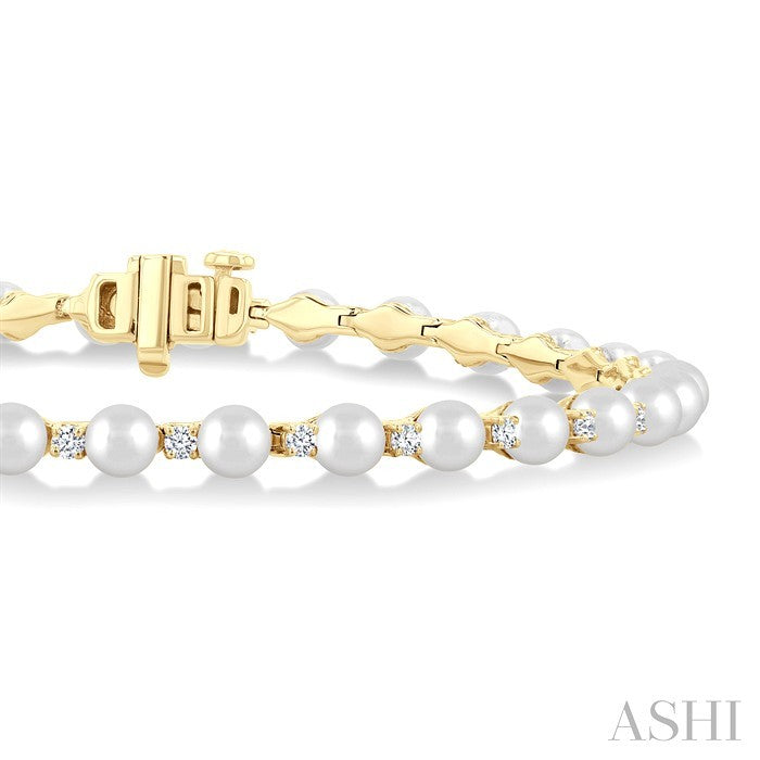 Pearl & Diamond Tennis Bracelet
