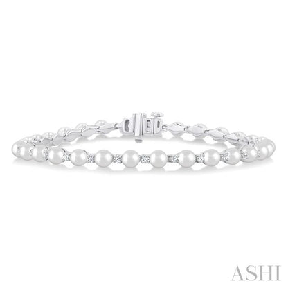 Pearl & Diamond Tennis Bracelet