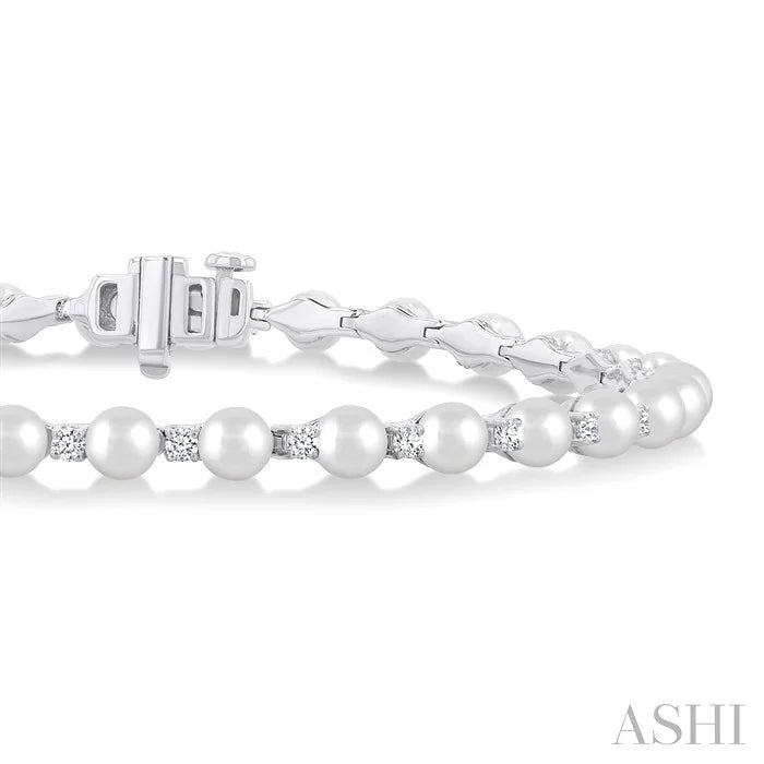 Pearl & Diamond Tennis Bracelet