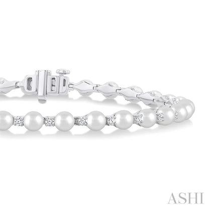 Pearl & Diamond Tennis Bracelet