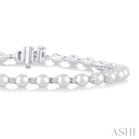Pearl & Diamond Tennis Bracelet