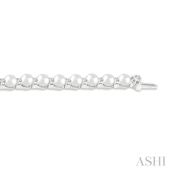 Pearl & Diamond Tennis Bracelet