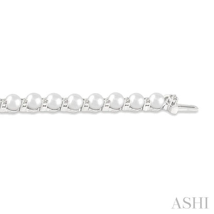 Pearl & Diamond Tennis Bracelet