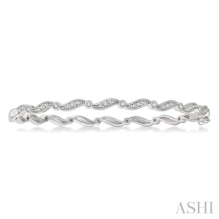 Wave Stackable Diamond Bangle