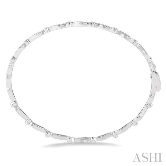 Wave Stackable Diamond Bangle