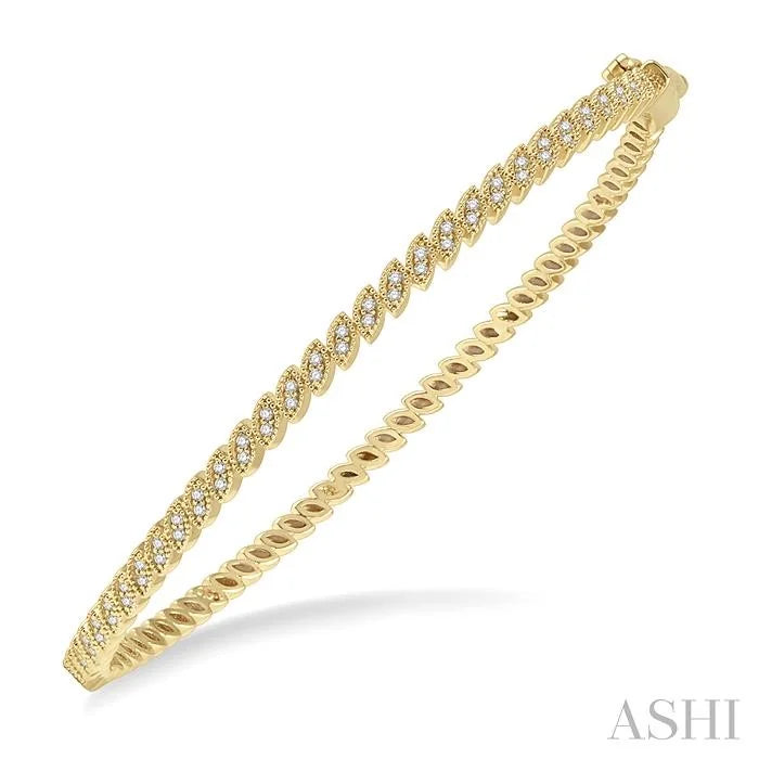 Marquise Shape Stackable Diamond Bangle