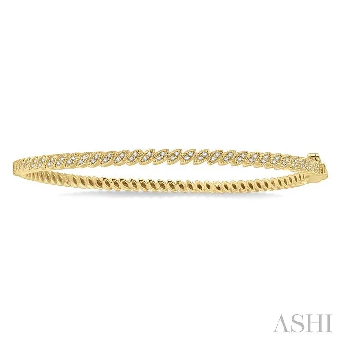 Marquise Shape Stackable Diamond Bangle