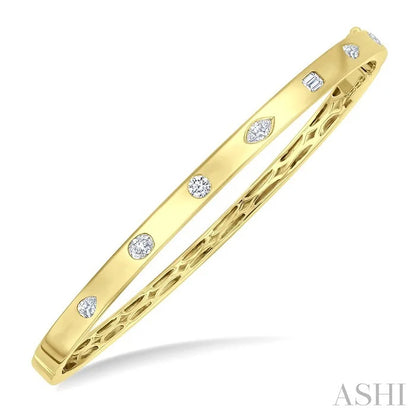 Mixed Shape Bezel Set Diamond Fashion Bangle