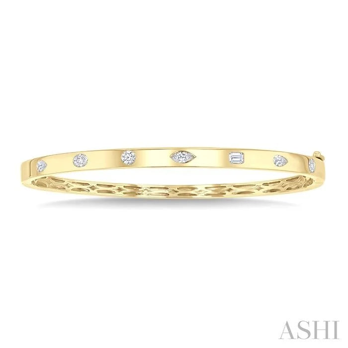 Mixed Shape Bezel Set Diamond Fashion Bangle