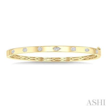 Mixed Shape Bezel Set Diamond Fashion Bangle