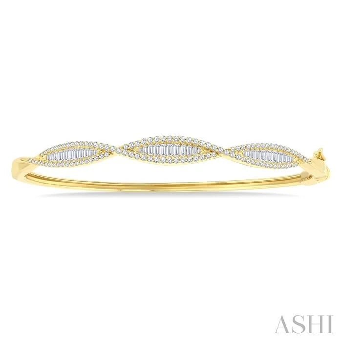 Swirl Baguette Diamond Fashion Bangle