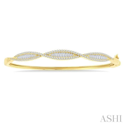 Swirl Baguette Diamond Fashion Bangle
