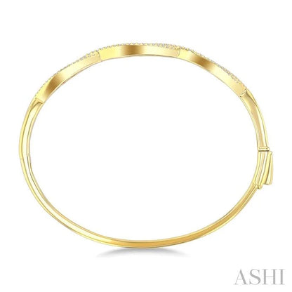 Swirl Baguette Diamond Fashion Bangle