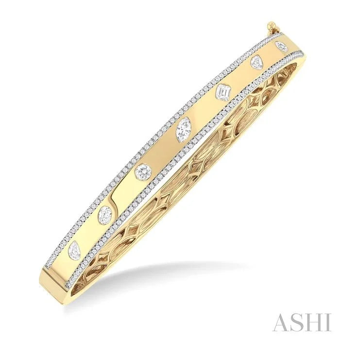 Mixed Shape Flush Set Diamond Fashion Bangle