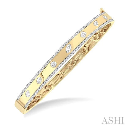 Mixed Shape Flush Set Diamond Fashion Bangle