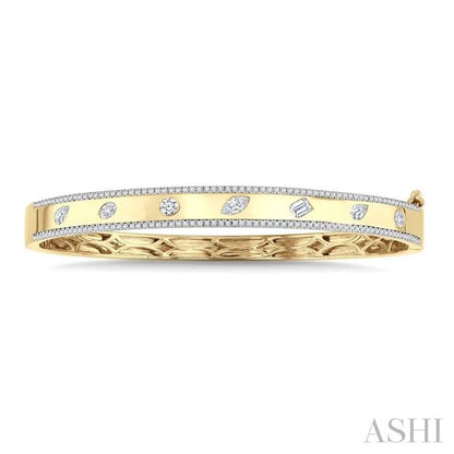 Mixed Shape Flush Set Diamond Fashion Bangle