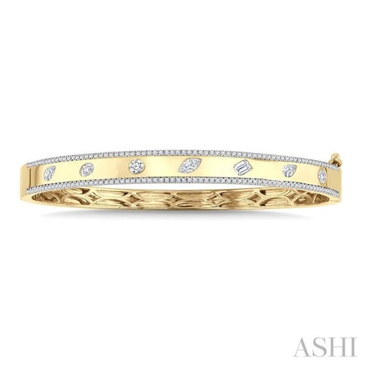 Mixed Shape Flush Set Diamond Fashion Bangle