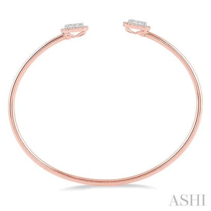 Stackable Cushion Shape Halo Lovebright Essential Diamond Open Cuff Bangle