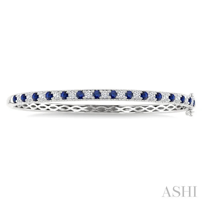 Alternate Gemstone & Diamond Bangle