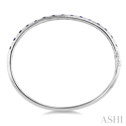 Alternate Gemstone & Diamond Bangle