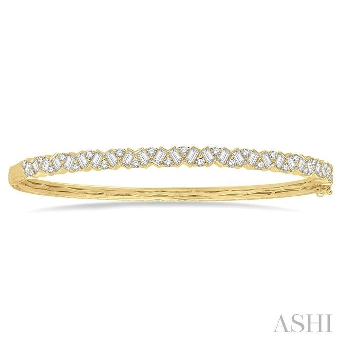 Stackable Scatter Zig-Zag Baguette Diamond Fashion Bangle