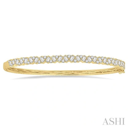 Stackable Scatter Zig-Zag Baguette Diamond Fashion Bangle