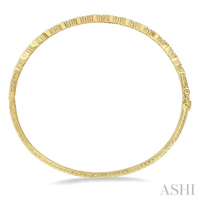 Stackable Scatter Zig-Zag Baguette Diamond Fashion Bangle