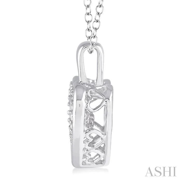 Silver Heart Shape Emotion Diamond Pendant