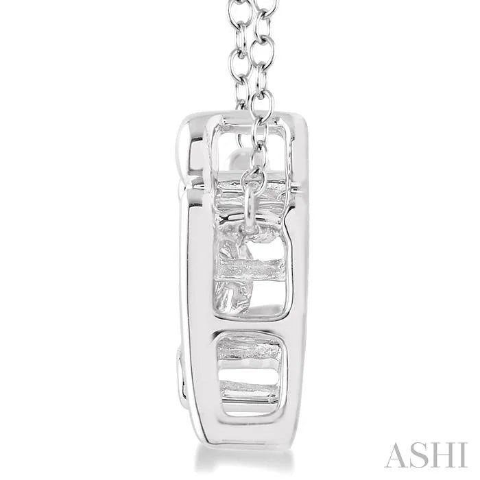 Silver Mom & Child Emotion Diamond Pendant
