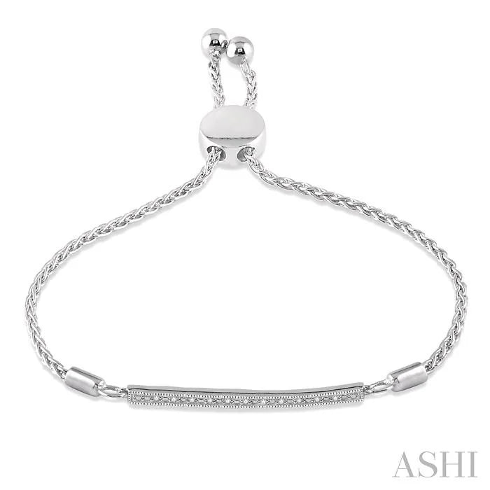 Silver Bar Diamond Lariat Bracelet