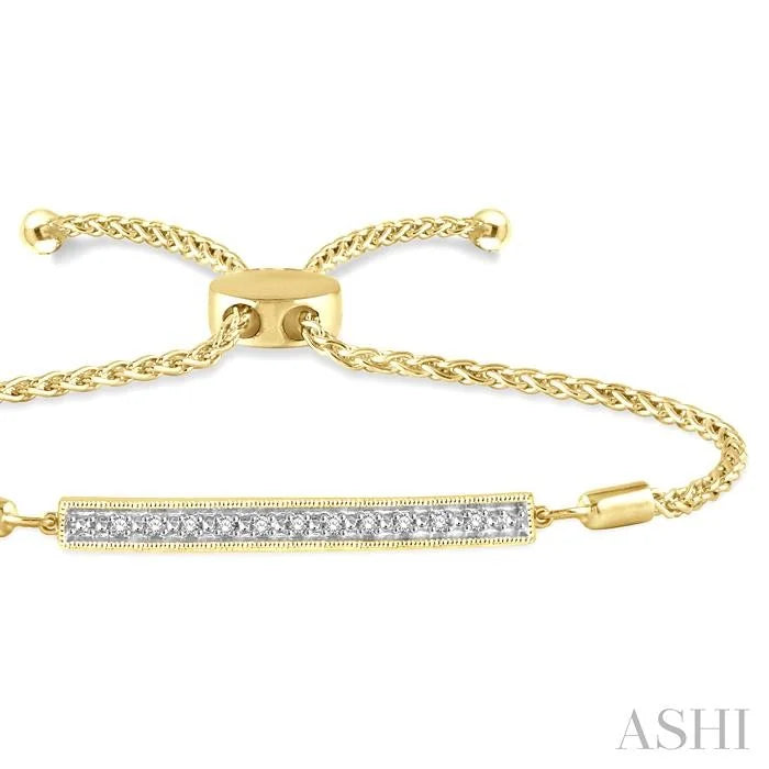Gold Vermeil Bar Diamond Lariat Bracelet