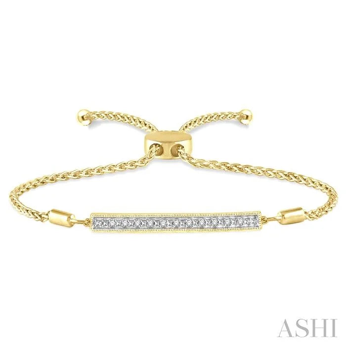 Gold Vermeil Bar Diamond Lariat Bracelet