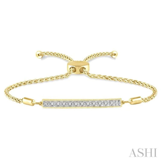Gold Vermeil Bar Diamond Lariat Bracelet