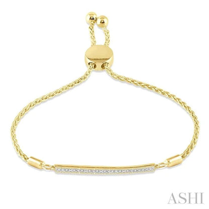 Gold Vermeil Bar Diamond Lariat Bracelet