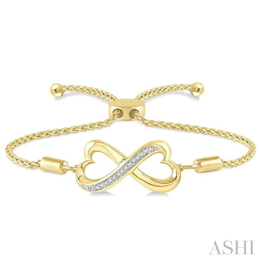Gold Vermeil Infinity Heart Shape Diamond Lariat Bracelet
