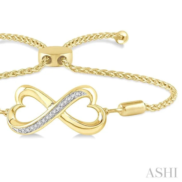 Gold Vermeil Infinity Heart Shape Diamond Lariat Bracelet