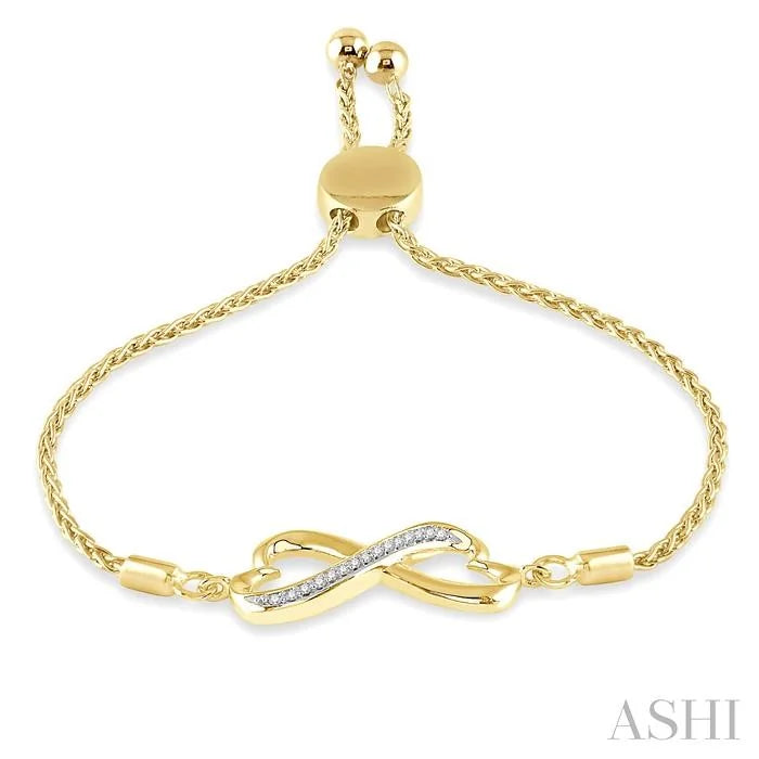 Gold Vermeil Infinity Heart Shape Diamond Lariat Bracelet