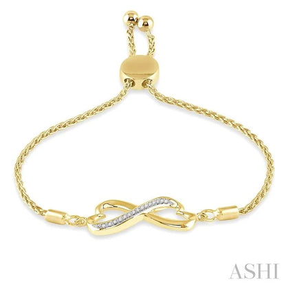 Gold Vermeil Infinity Heart Shape Diamond Lariat Bracelet