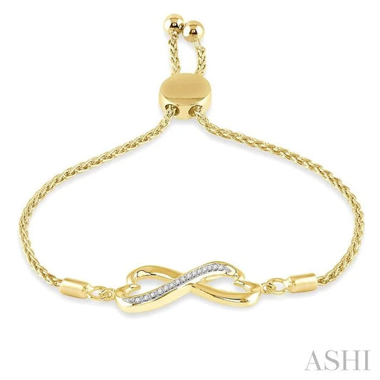 Gold Vermeil Infinity Heart Shape Diamond Lariat Bracelet