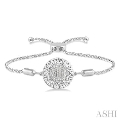 Silver Circle Diamond Lariat Bracelet