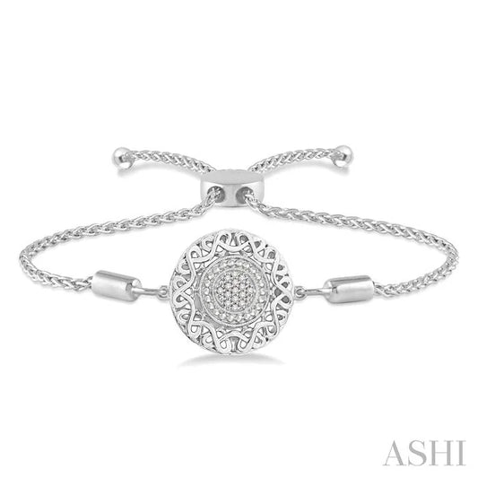Silver Circle Diamond Lariat Bracelet