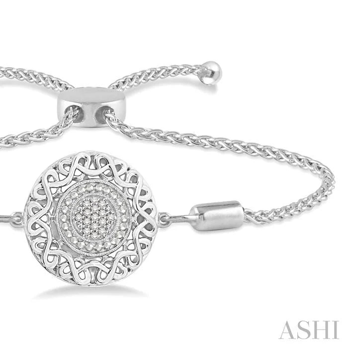 Silver Circle Diamond Lariat Bracelet