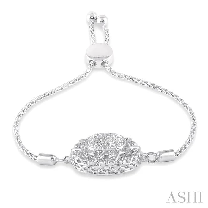 Silver Circle Diamond Lariat Bracelet