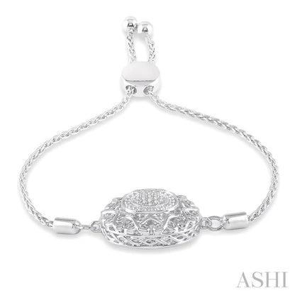 Silver Circle Diamond Lariat Bracelet