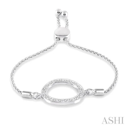 Silver Circle Diamond Lariat Bracelet