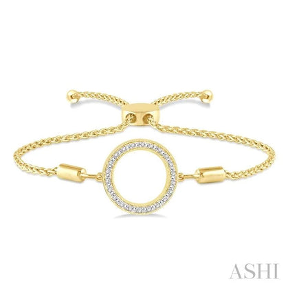 Gold Vermeil Circle Diamond Lariat Bracelet