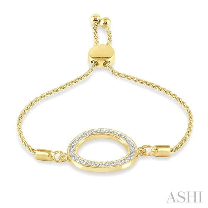 Gold Vermeil Circle Diamond Lariat Bracelet