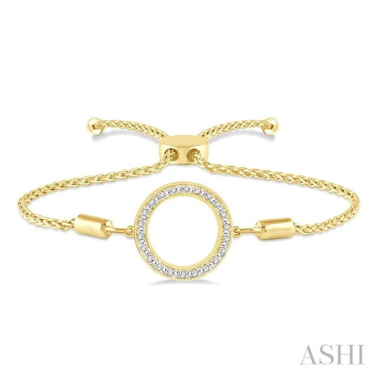 Gold Vermeil Circle Diamond Lariat Bracelet