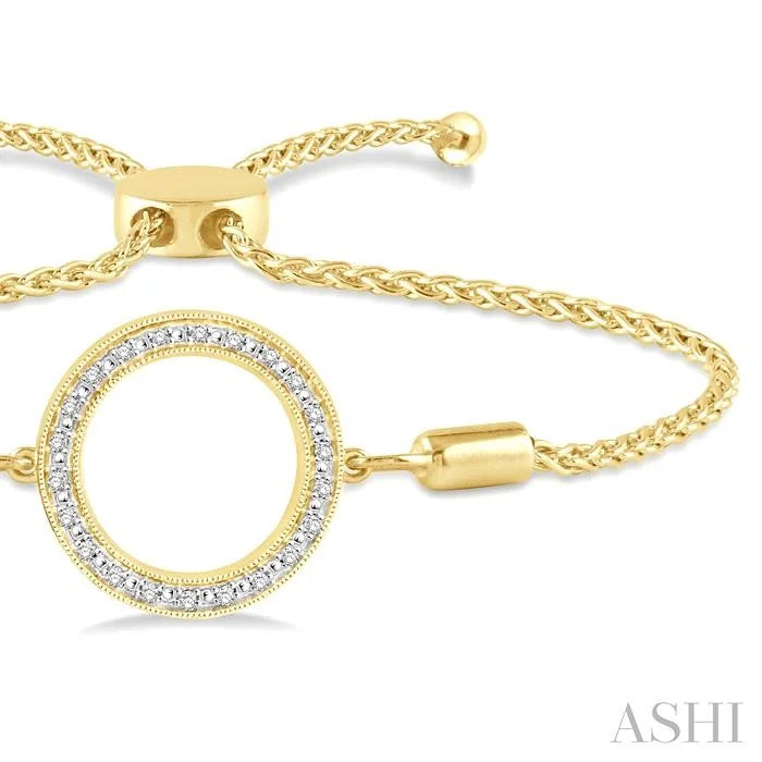 Gold Vermeil Circle Diamond Lariat Bracelet